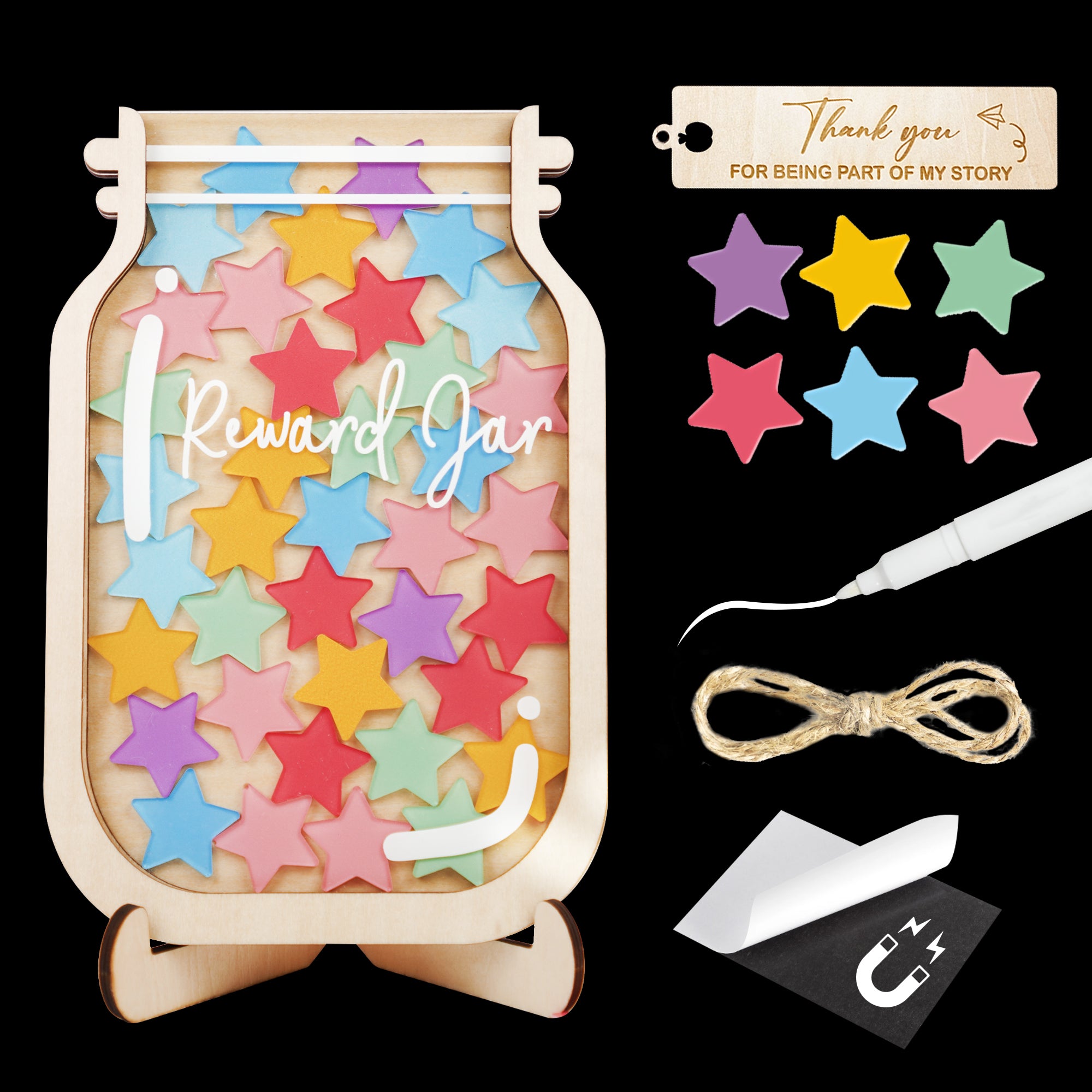 Tokens Star Reward Jar for Classroom Kids