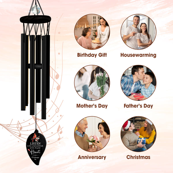 Personalized In Your Heart Sympathy Wind Chime Bereavement Gift