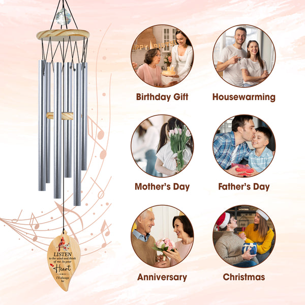 Personalized In Your Heart Sympathy Wind Chime Bereavement Gift