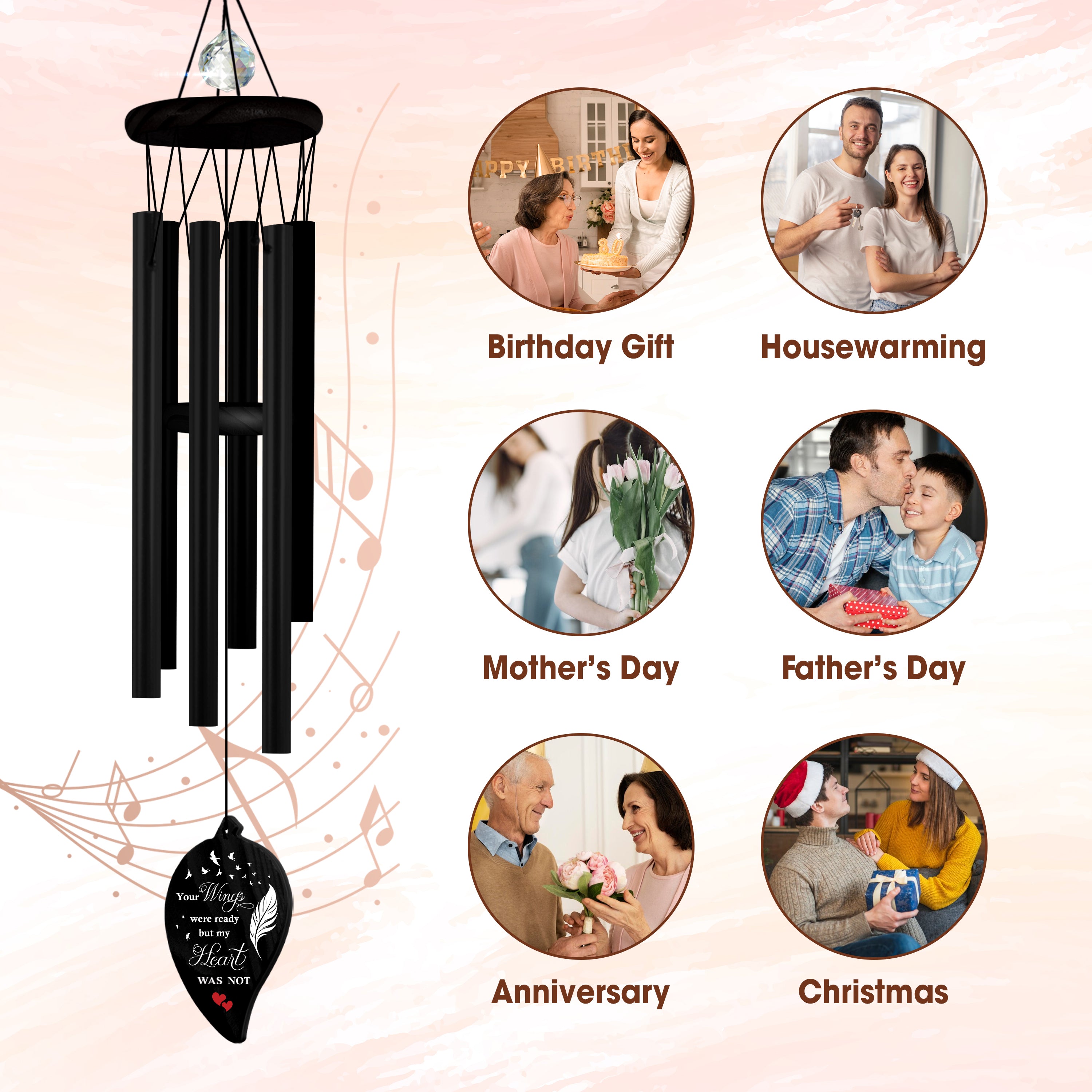 Custom Sympathy Wind Chime Carnival In Memorial Gift