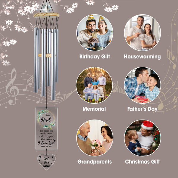 Custom Sympathy Loss Of Dad Wind Chime Memorial Gifts