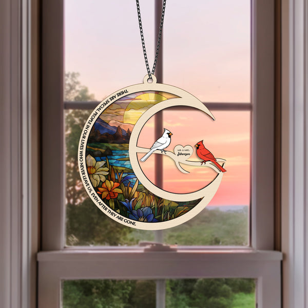 Personalized Loss Of Parents Cardinal Suncatcher Remembrance Gifts