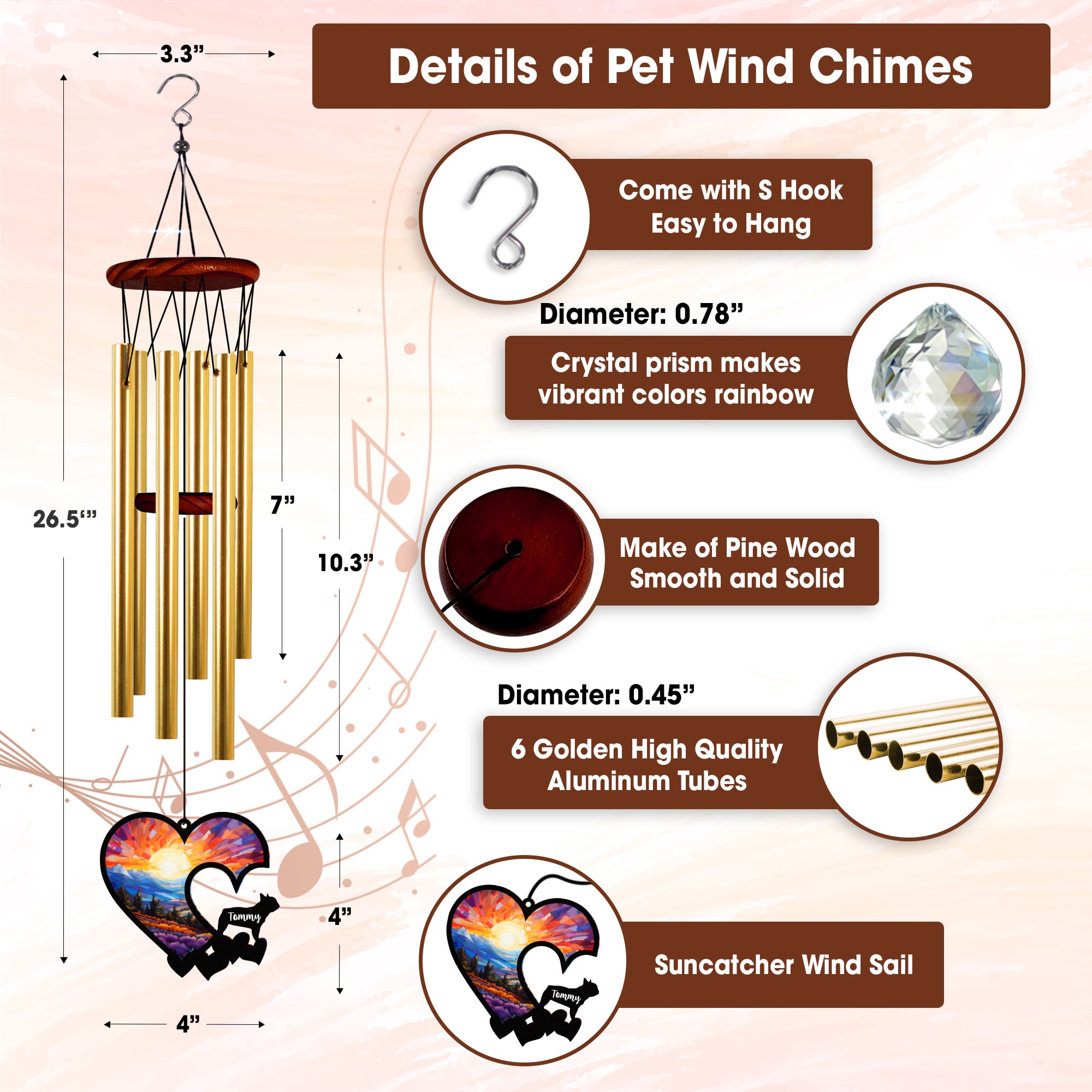 Pet Memorial Wind Chimes PC10