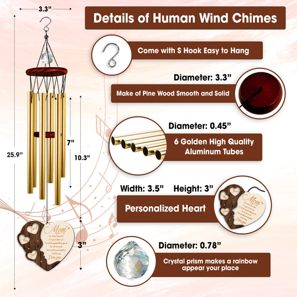 Custom Sympathy Wind Chime Loss Of Mom Gift