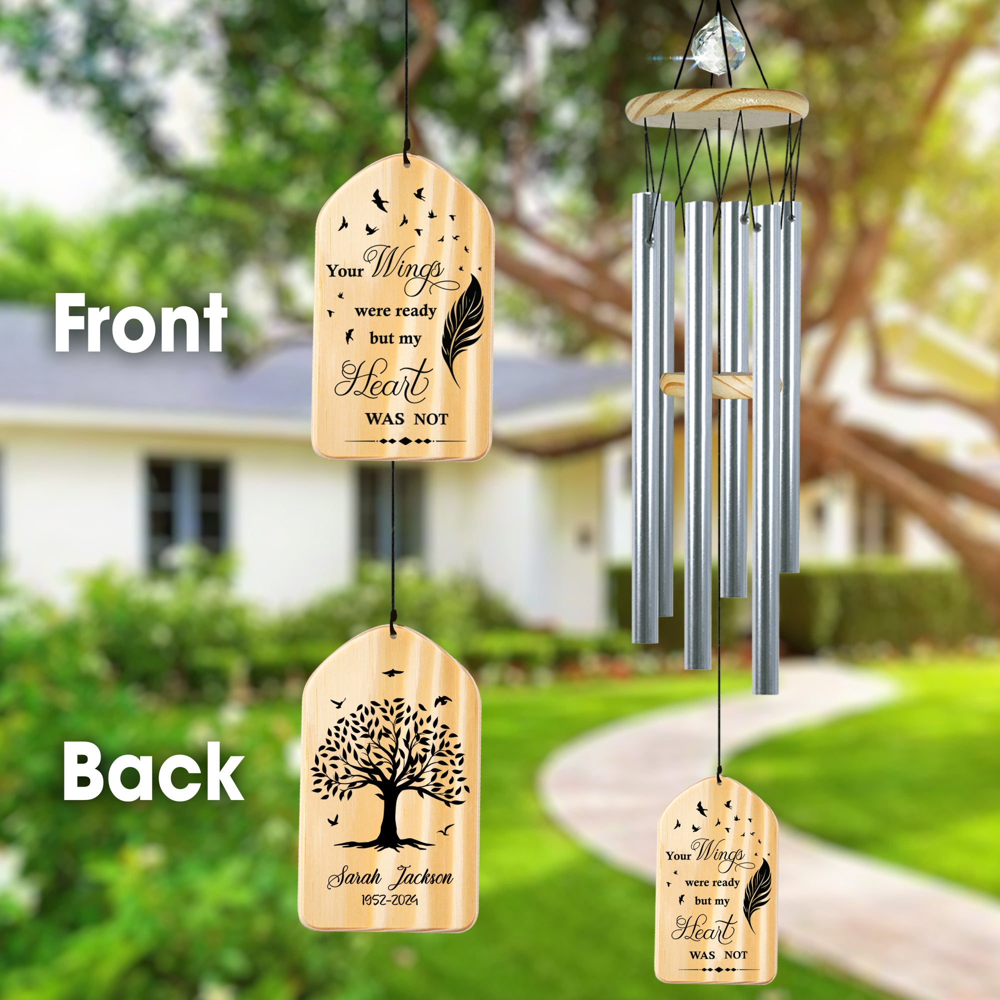 Personalized Sympathy In Memory of Wind Chime Memorial Gifts