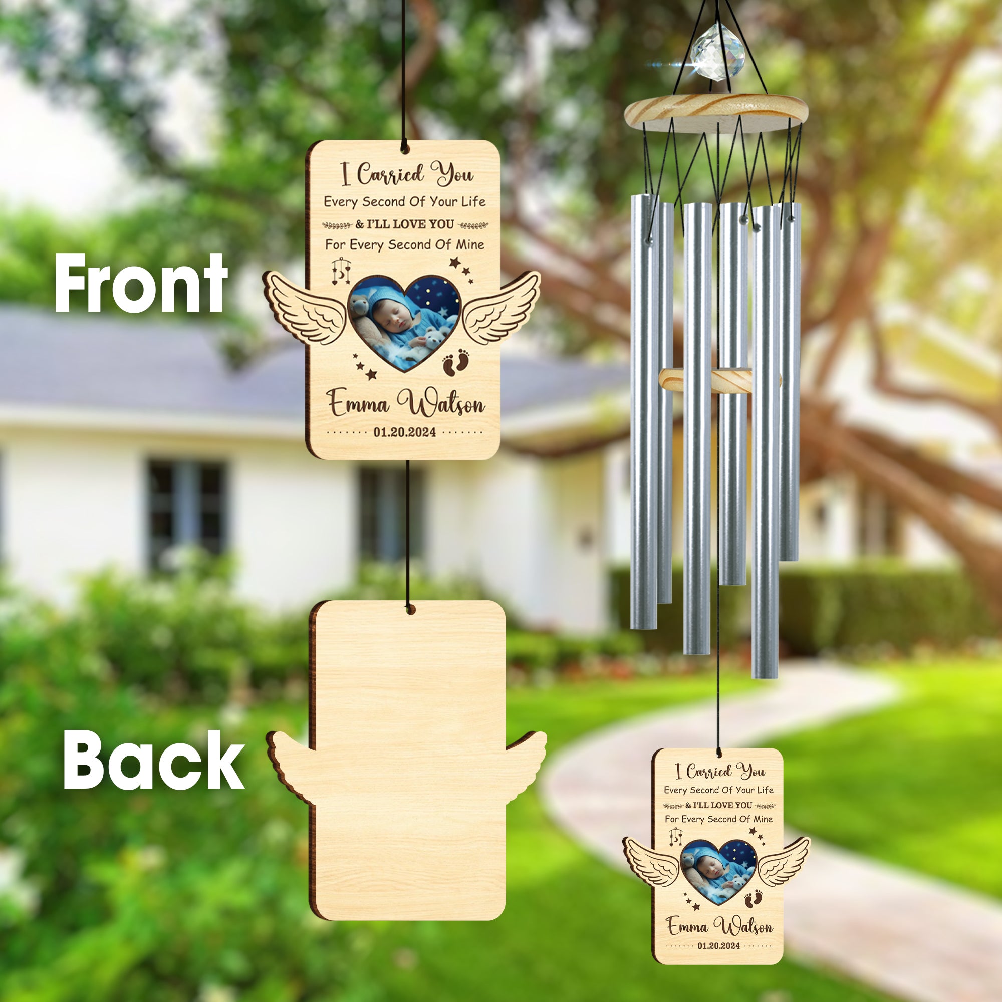 Custom Baby Loss Memorial Wind Chimes Angel Baby Gift