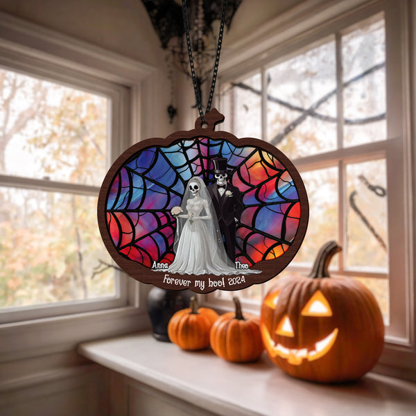 Custom Ghost Couple Suncatcher Halloween Gift