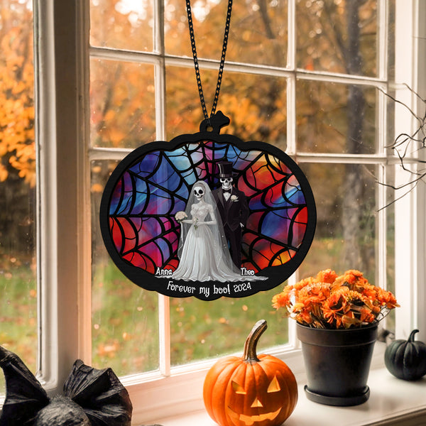 Custom Ghost Couple Suncatcher Halloween Gift