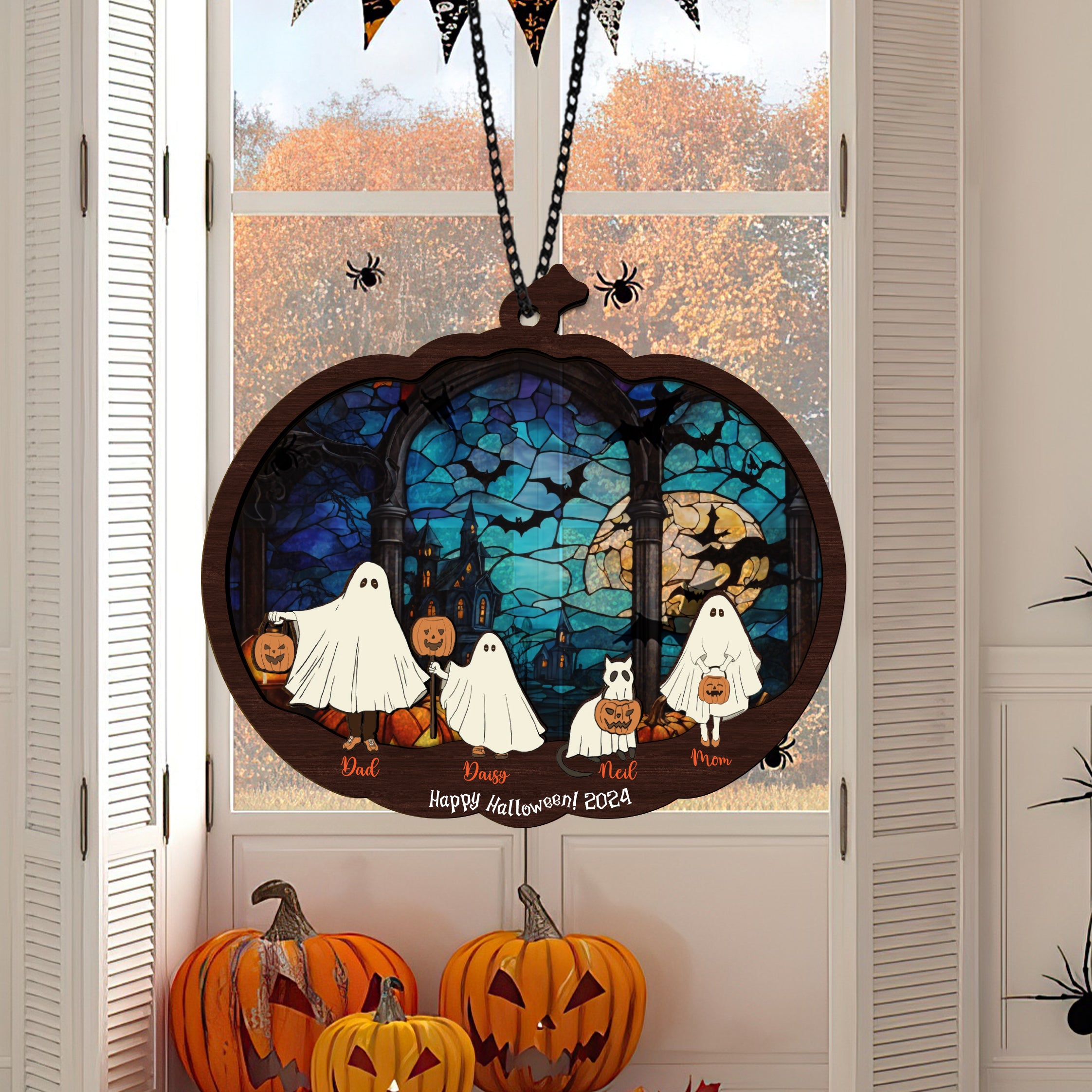 Custom Ghost Family Suncatcher Halloween Gift Ideas