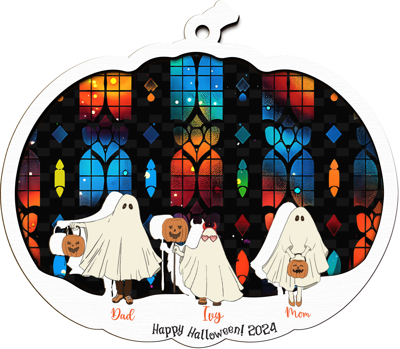 Custom Ghost Family Suncatcher Halloween Gift Ideas