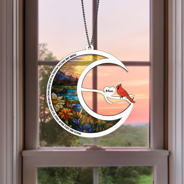 Personalized Loss Of Parents Cardinal Suncatcher Remembrance Gifts