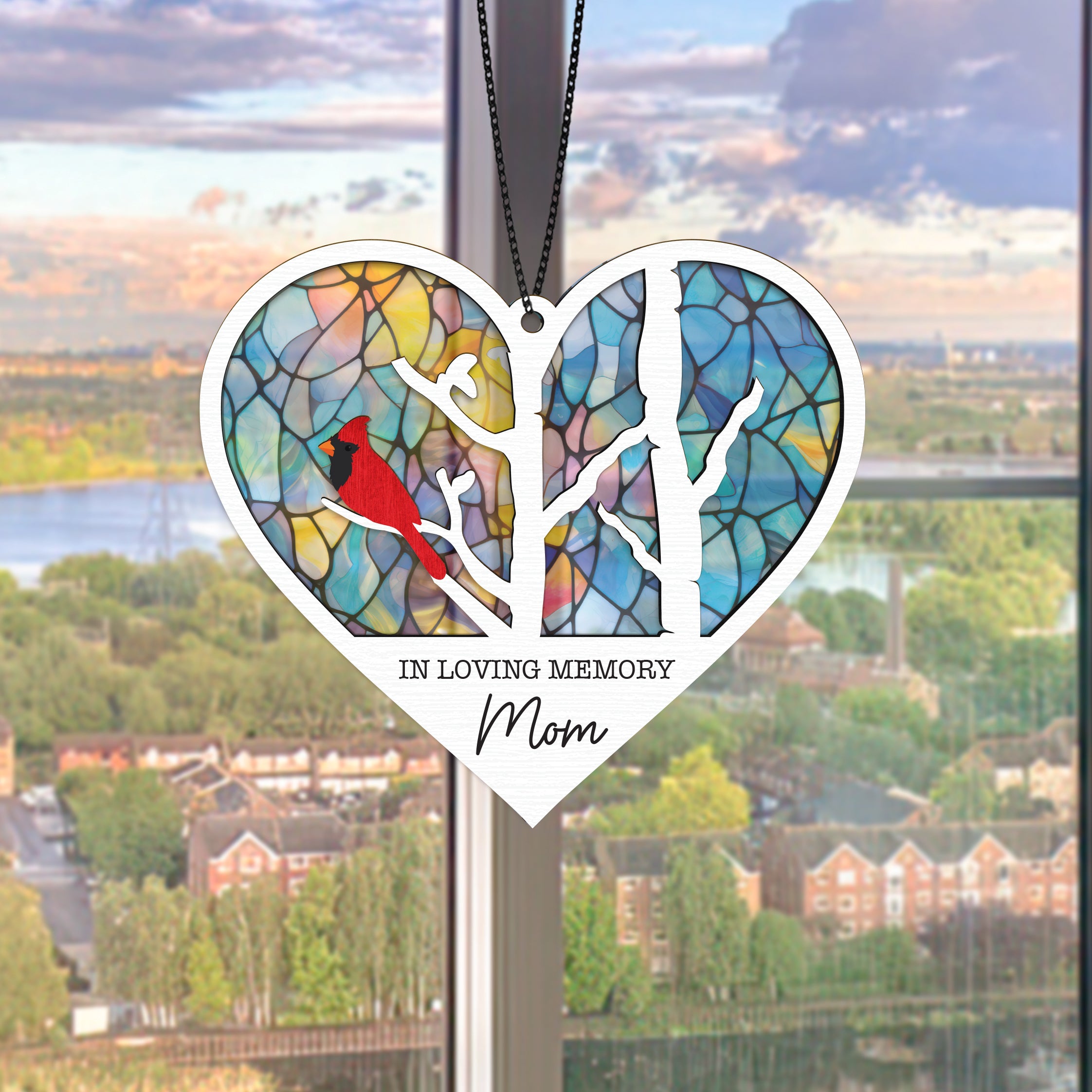 Personalized Cardinal Suncatcher Memorial Family Bereavement Gift