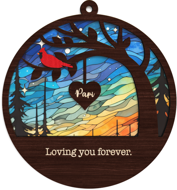 Personalized Cardinal Suncatcher Memorial Family Sympathy Gift