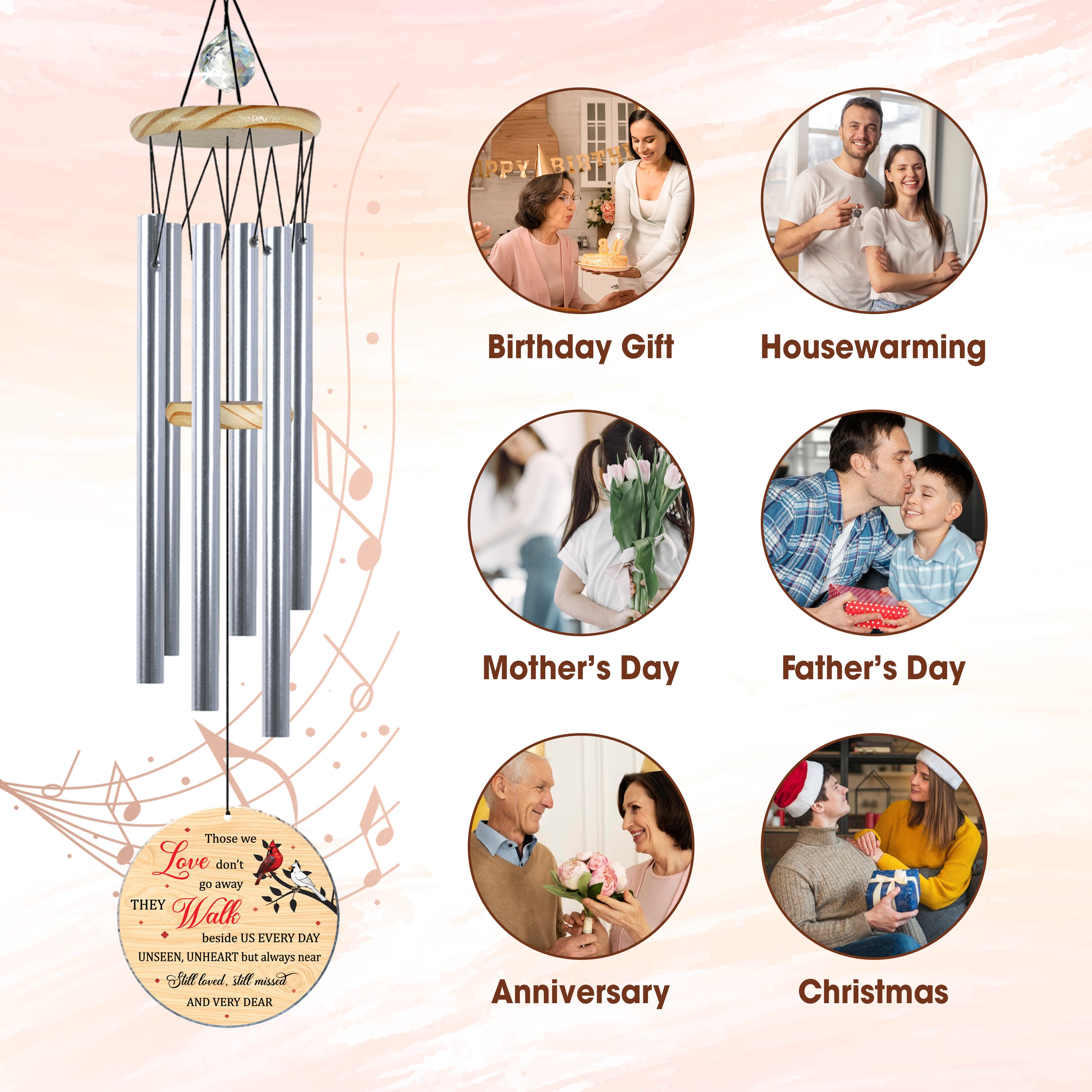 Personalized Sympathy Wind Chimes Memorial Gift