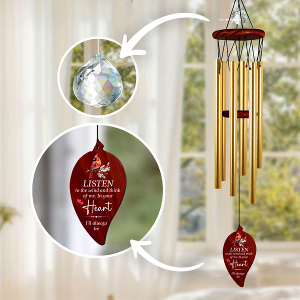 Personalized In Your Heart Sympathy Wind Chime Memorial Gift