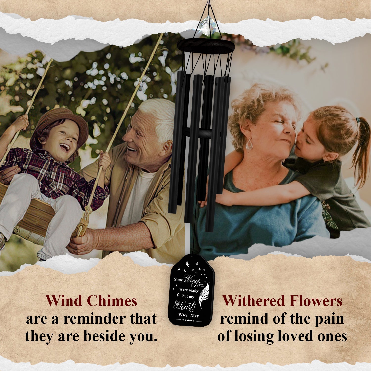 Personalized Sympathy Wind Chime Carnival Memorial Gifts