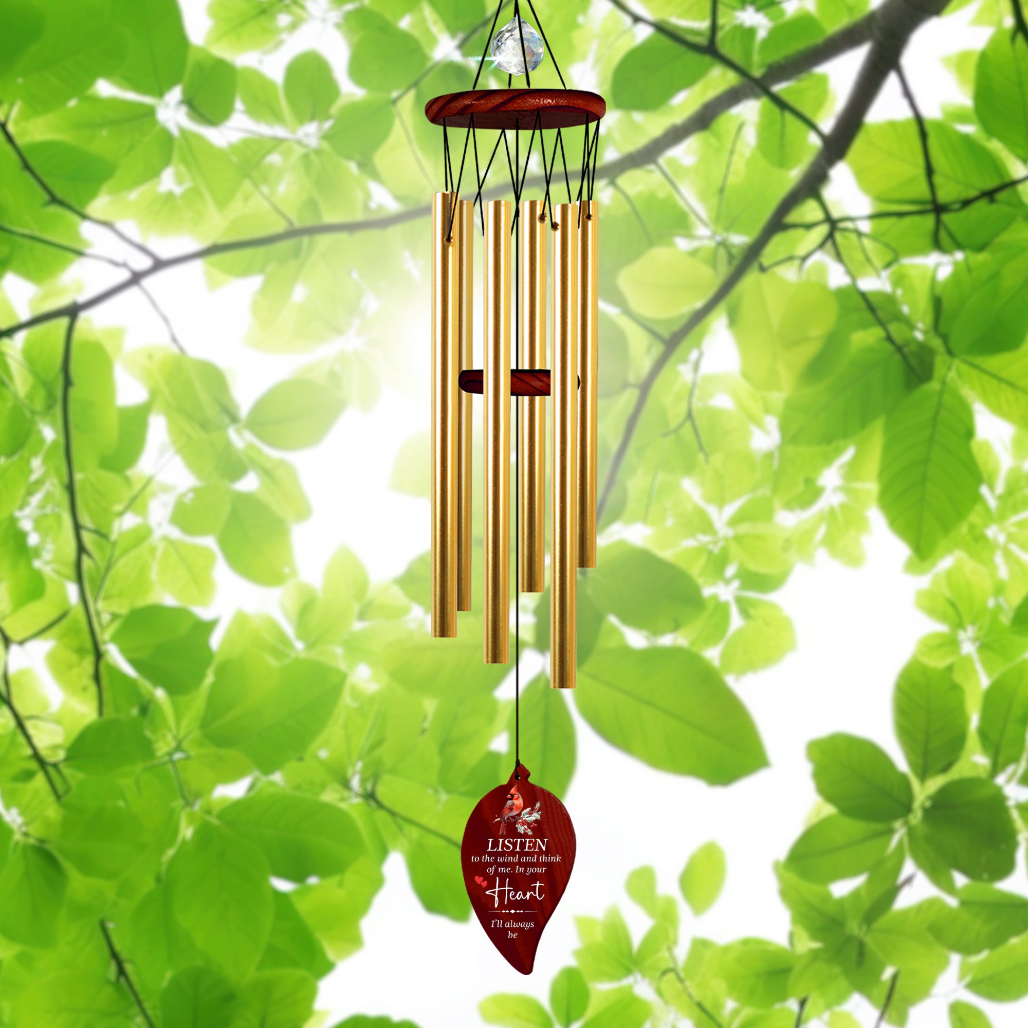 Personalized In Your Heart Sympathy Wind Chime Memorial Gift