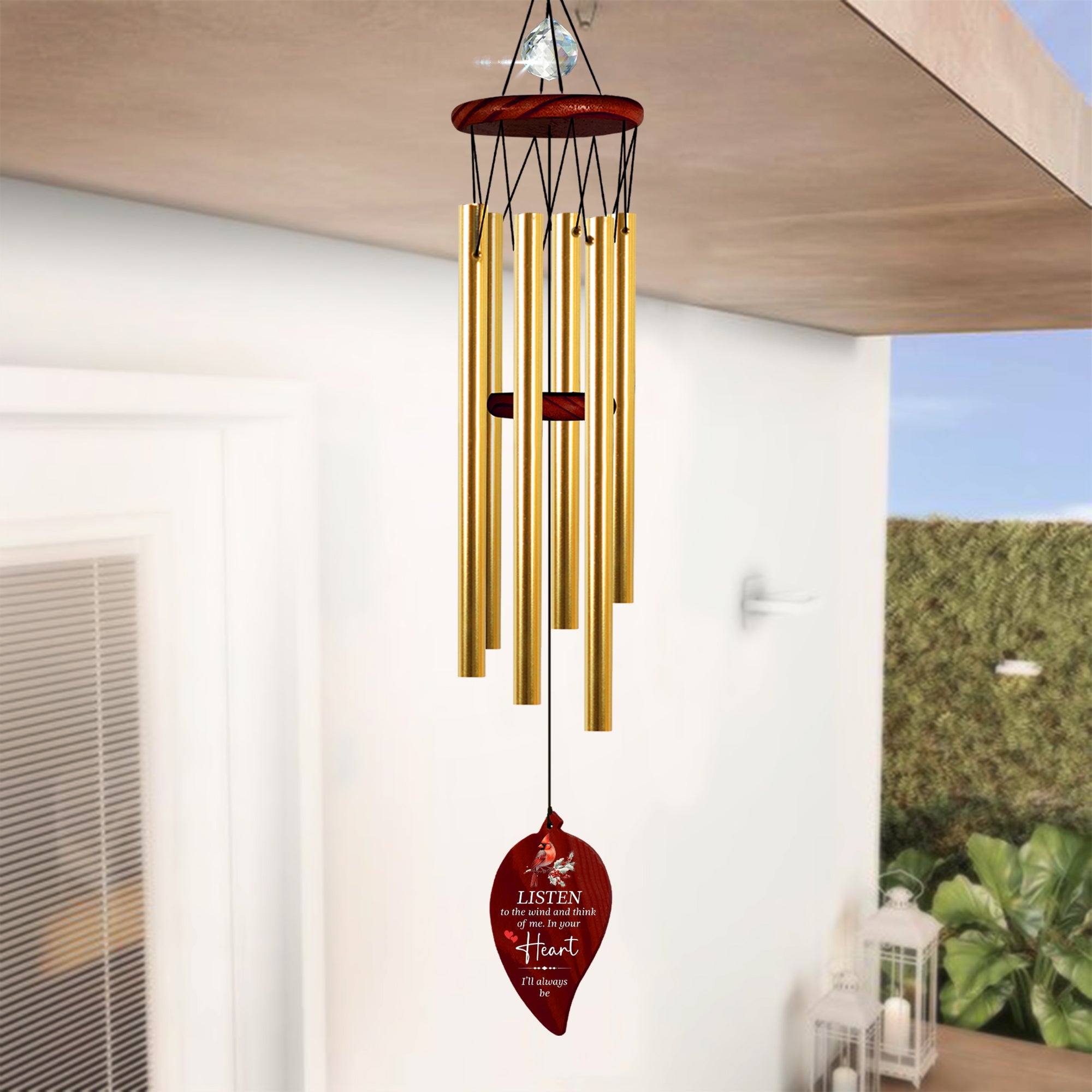 Personalized In Your Heart Sympathy Wind Chime Memorial Gift