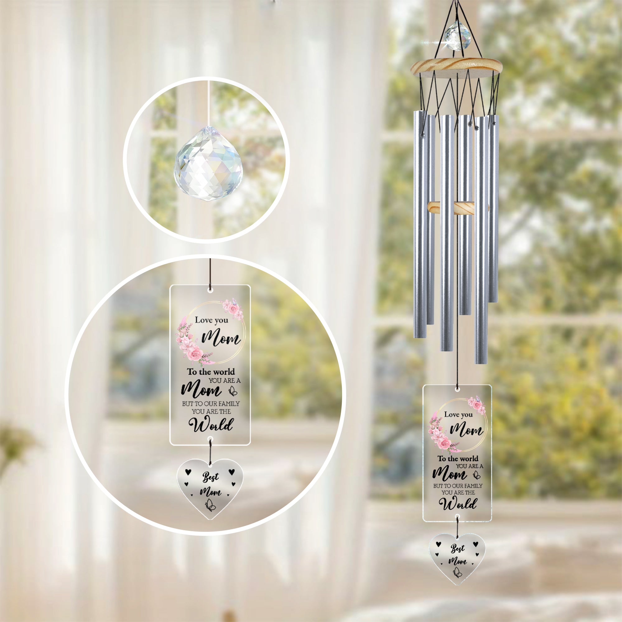 Personalized Sympathy Loss Of Mom Wind Chime Memorial Gifts