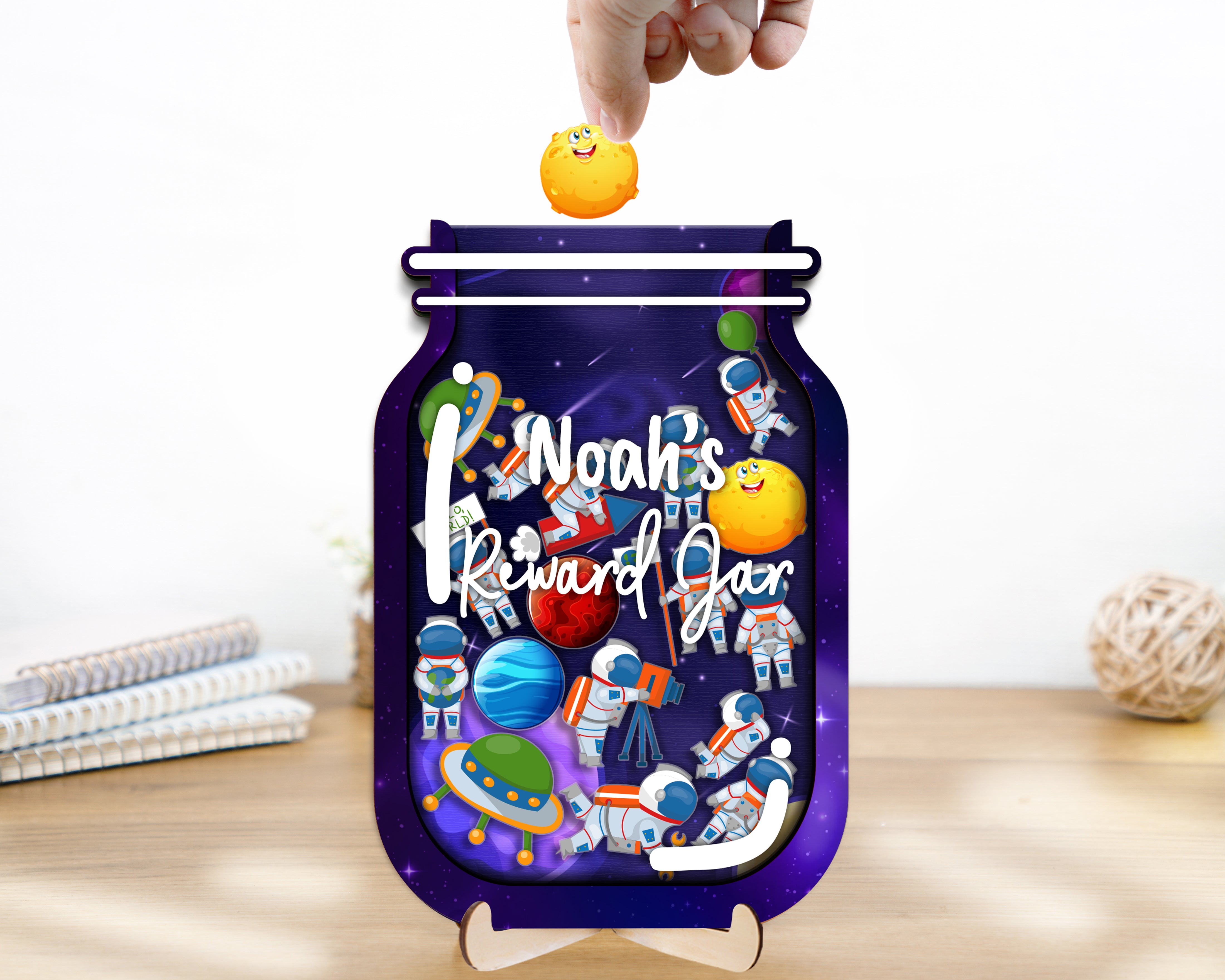 Tokens Astronaut Reward Jar for Classroom Kids