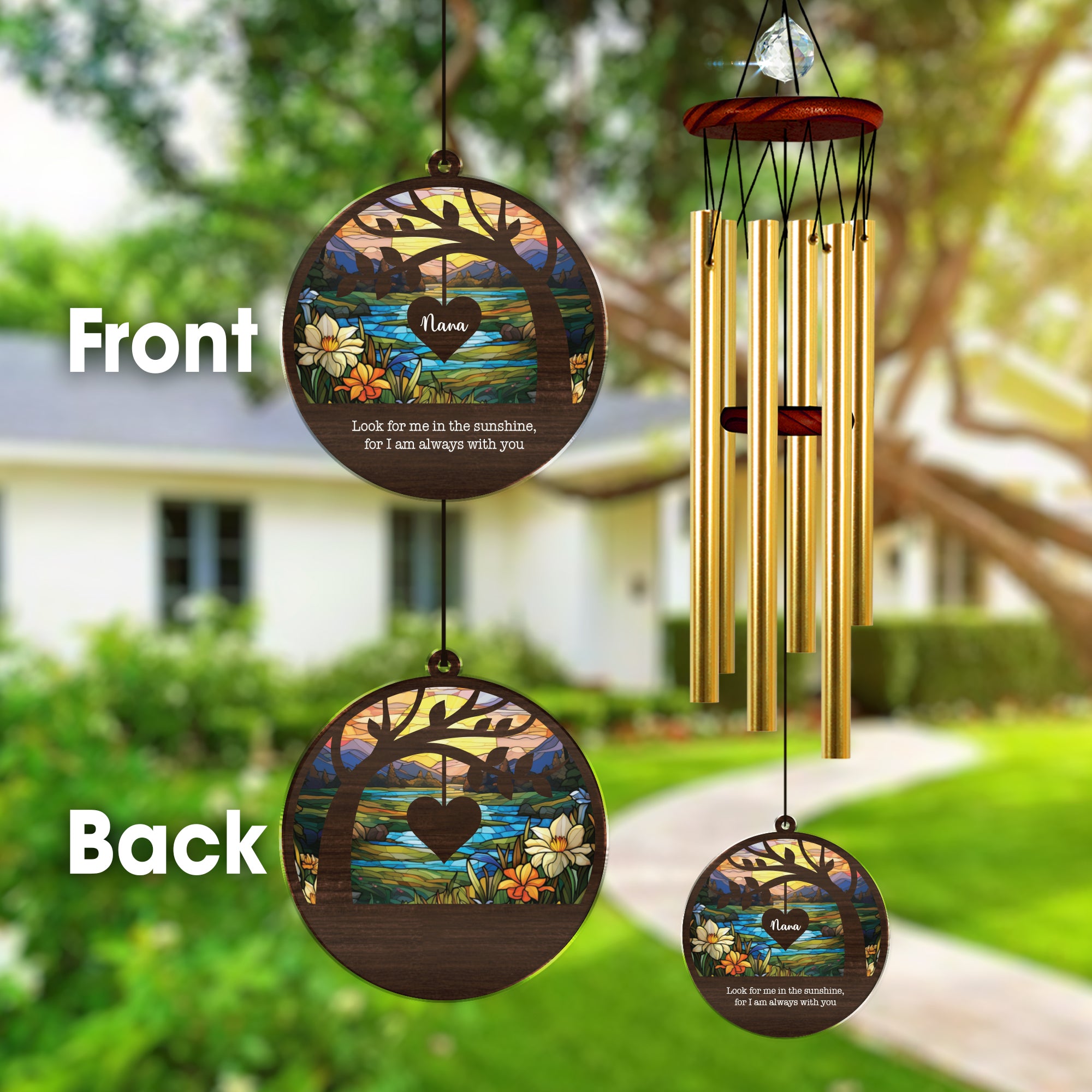 Personalized Sympathy Tree Wind Chime Bereavement Gifts