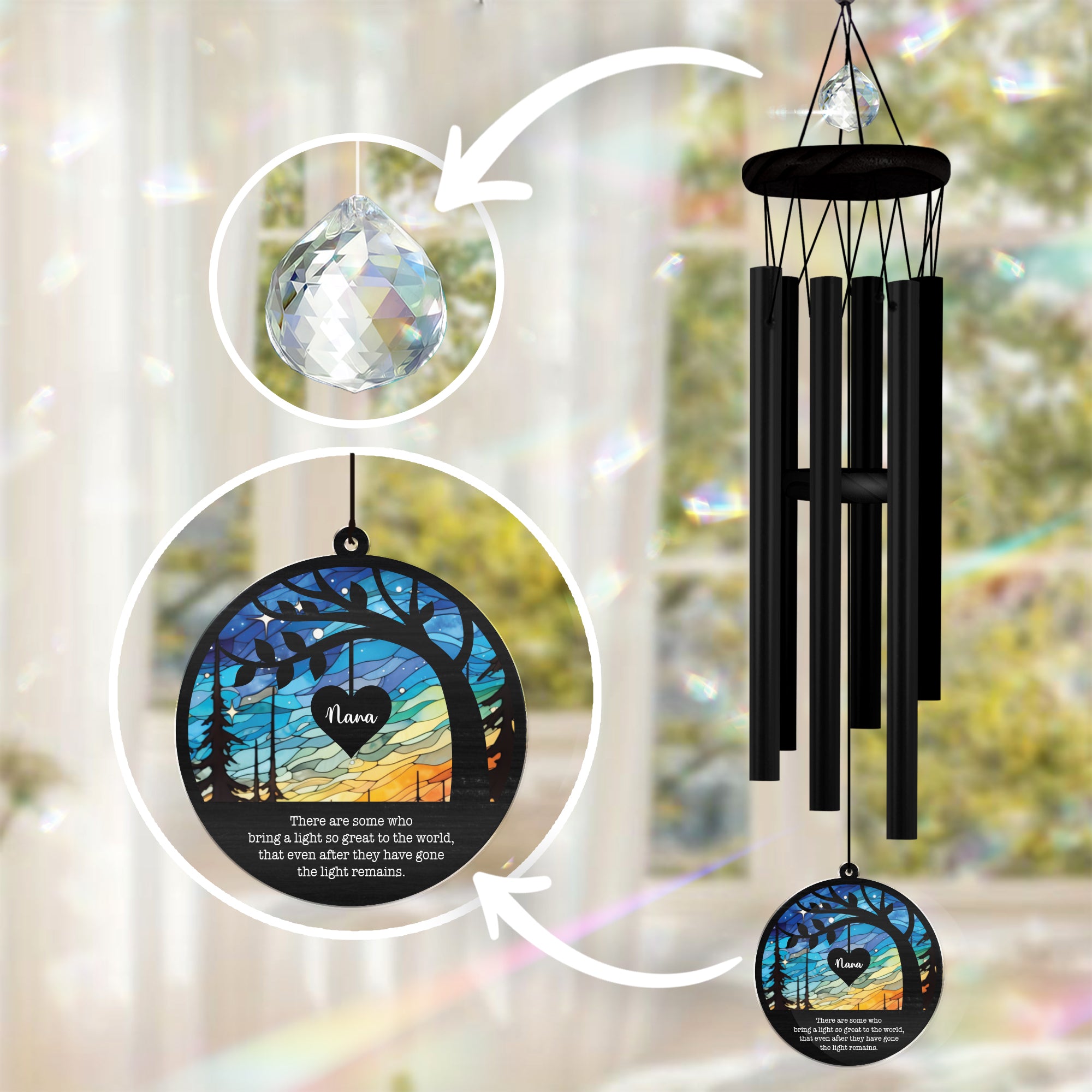 Custom Sympathy Tree Wind Chime Memorial Gifts