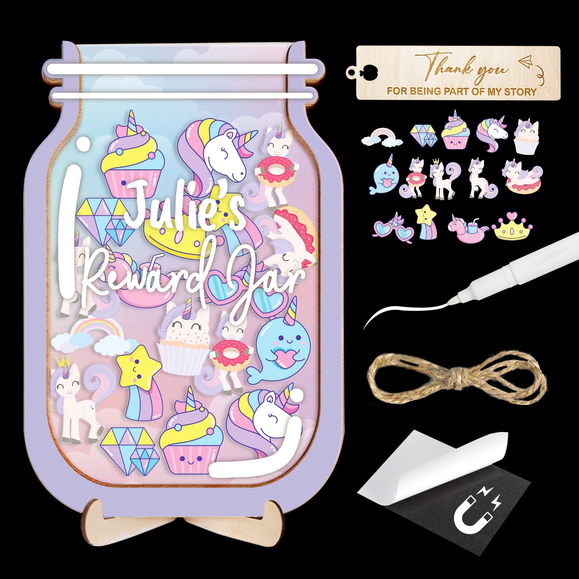 Tokens Unicorn Reward Jar for Classroom Kids